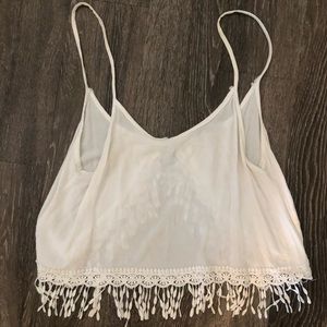 White tank crop with open back